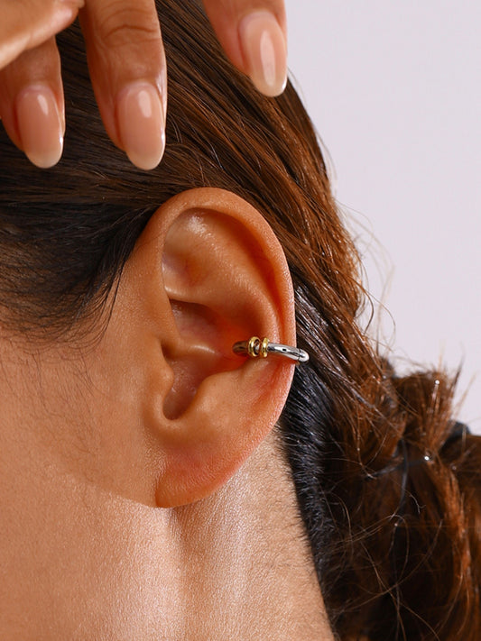Twin metal cuff earrings