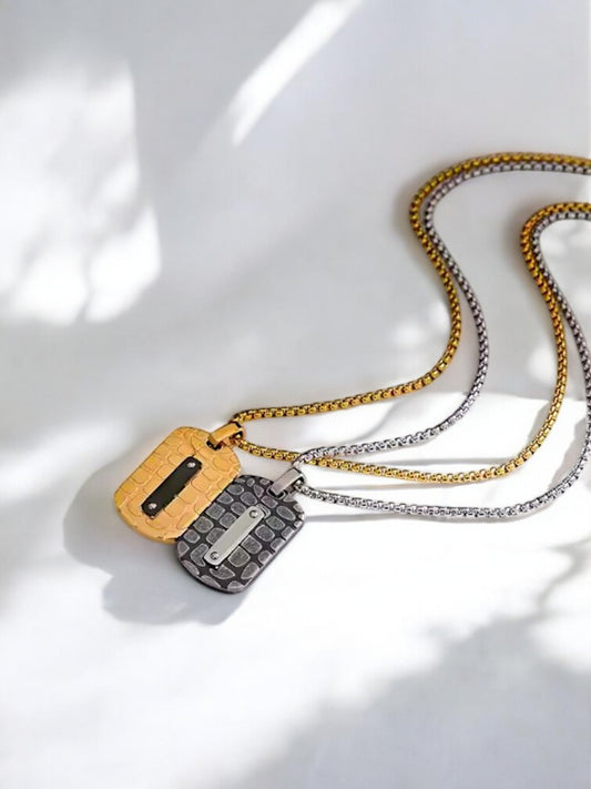 John Men's Square Pendant Necklace