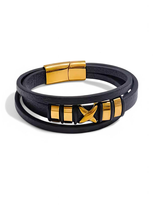 X Men's Leather Bracelet