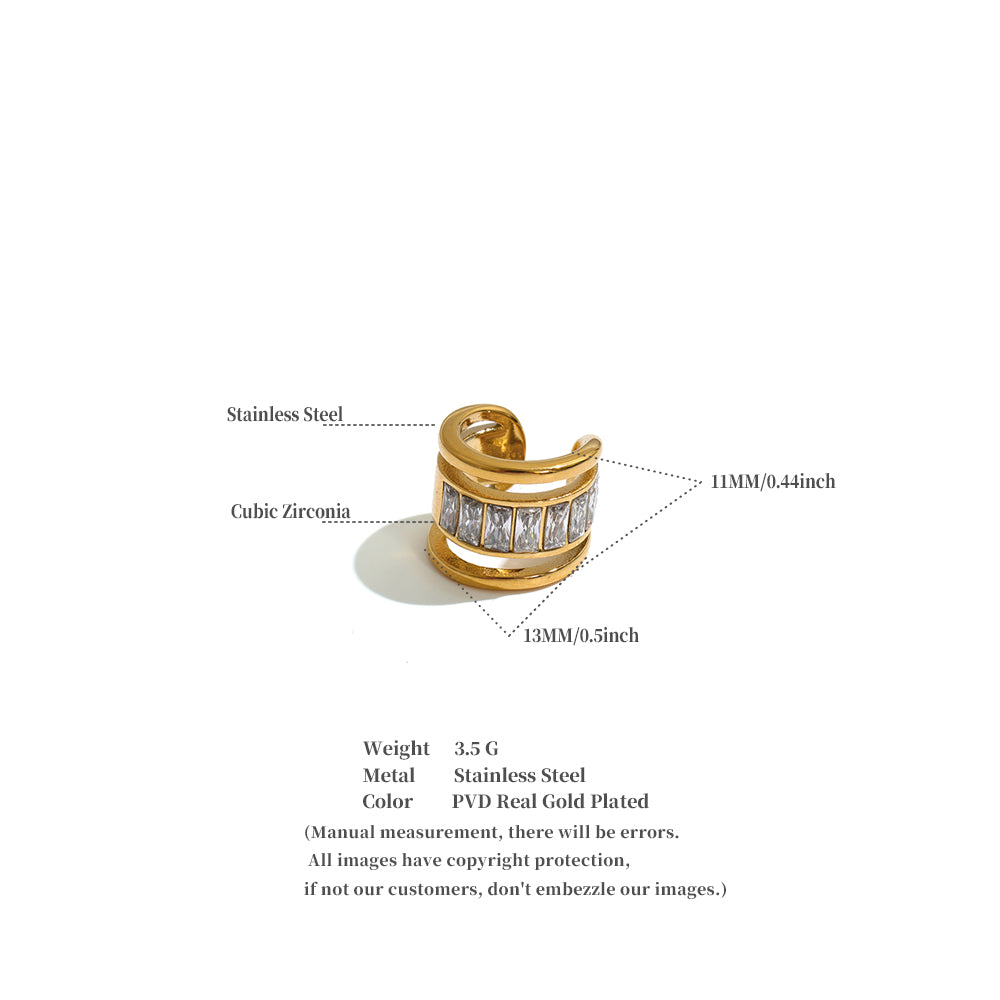 3-Piercing Illusion Ear Cuff