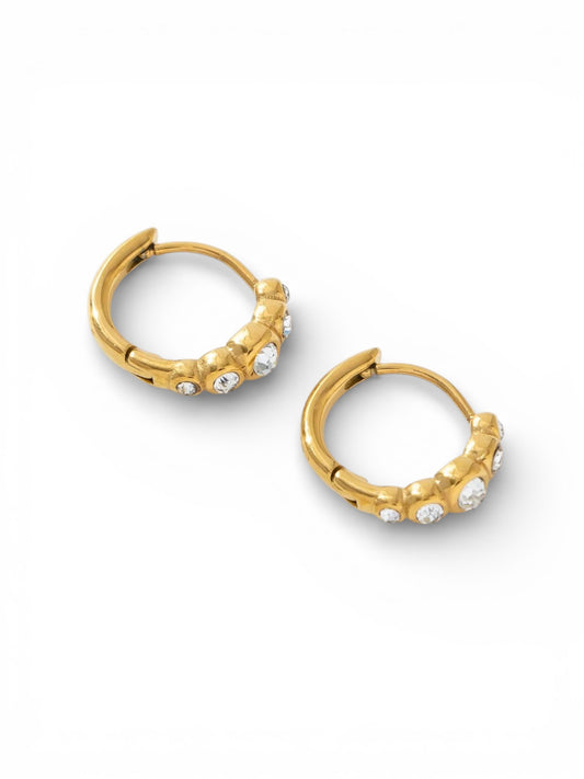 Tria Crystal Mini Hoops
