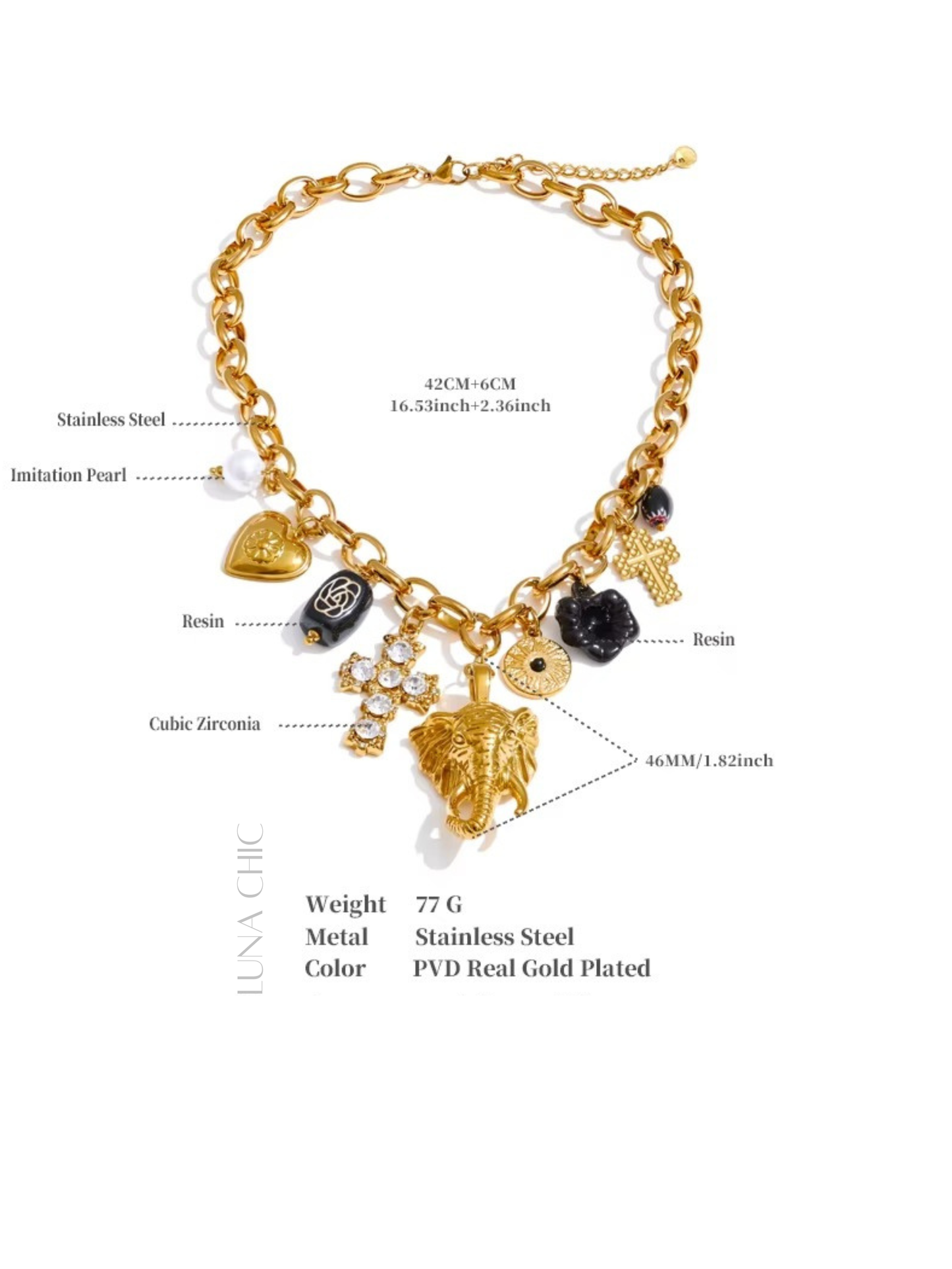 Iconic Elephant Charm Necklace