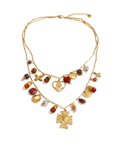 Dual-Layer Emblem Necklace