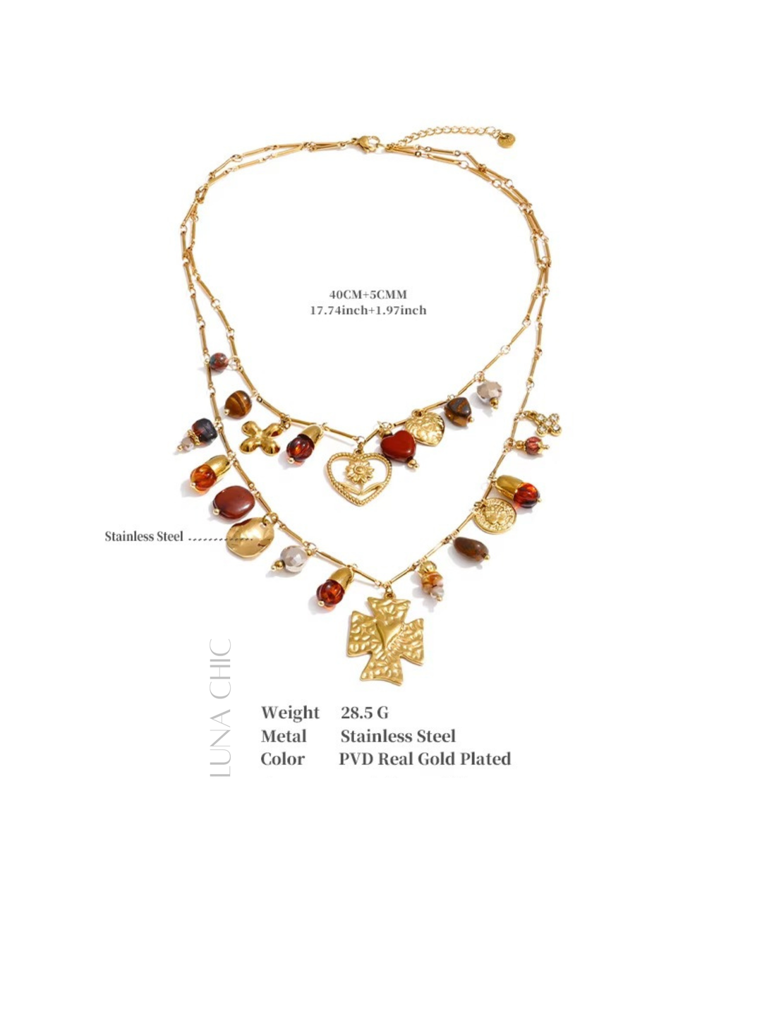chieko+ LUNA double necklace CHIEKO+ LUNA double necklace