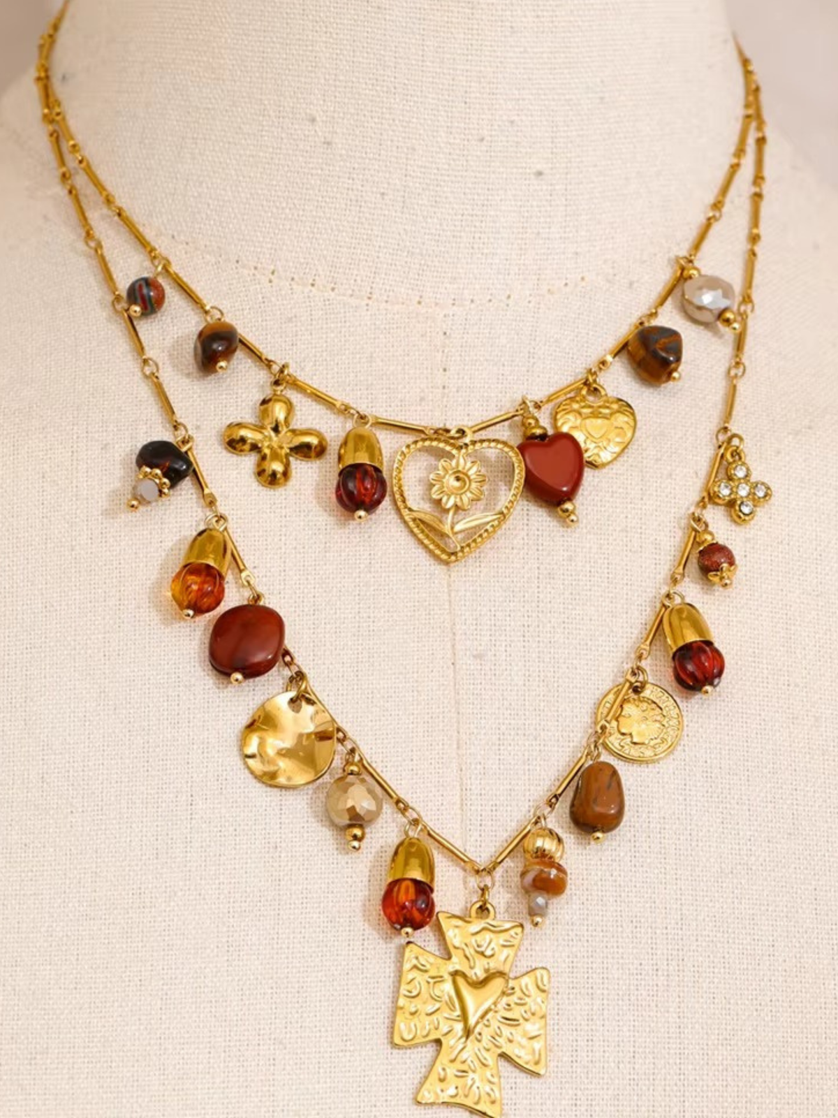 Dual-Layer Emblem Necklace