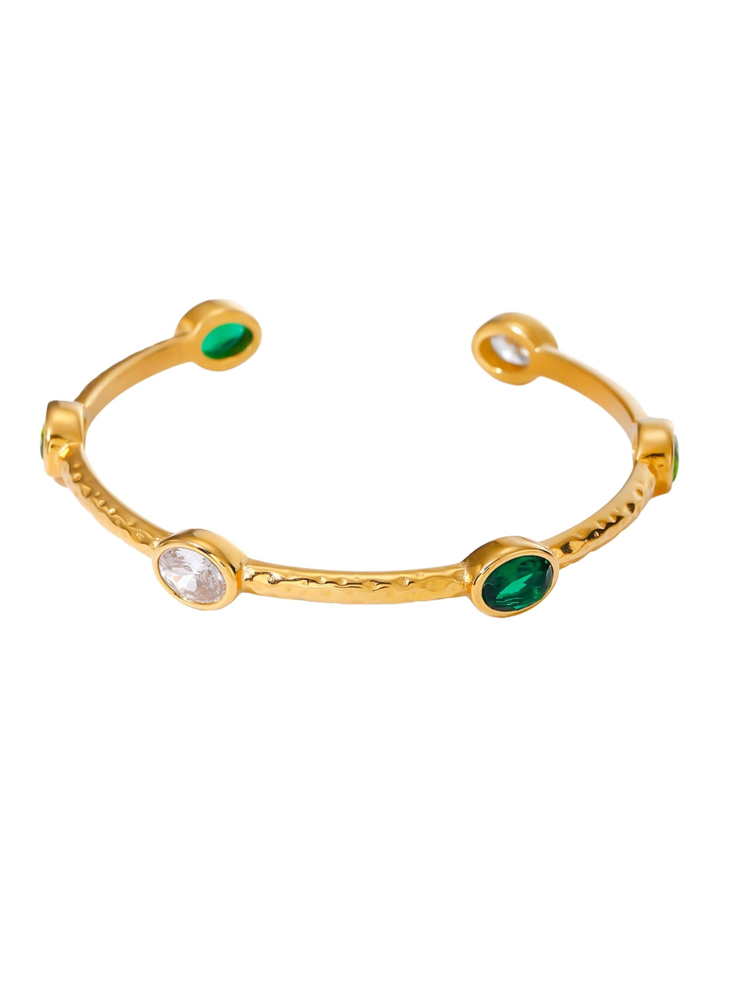 Green Stone Cuff Bracelet