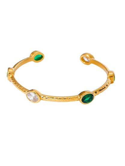 Green Stone Cuff Bracelet