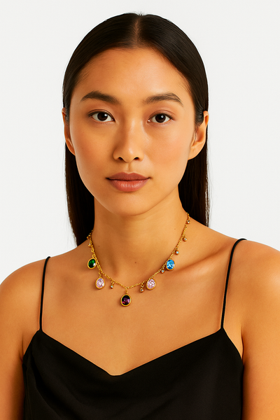 Multicolour charm necklace
