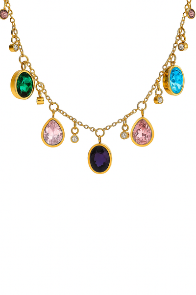 Multicolour charm necklace
