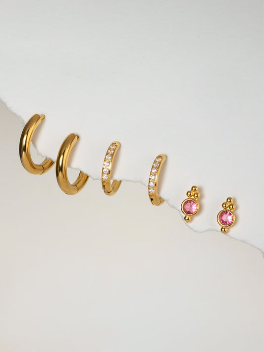 Set of 3 earrings with Bugadi