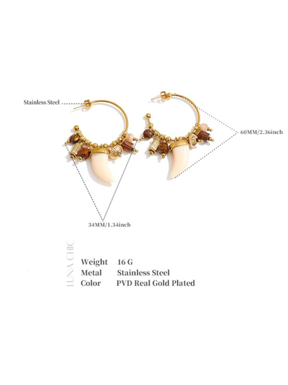 Ivory Tusk Hoop Earrings