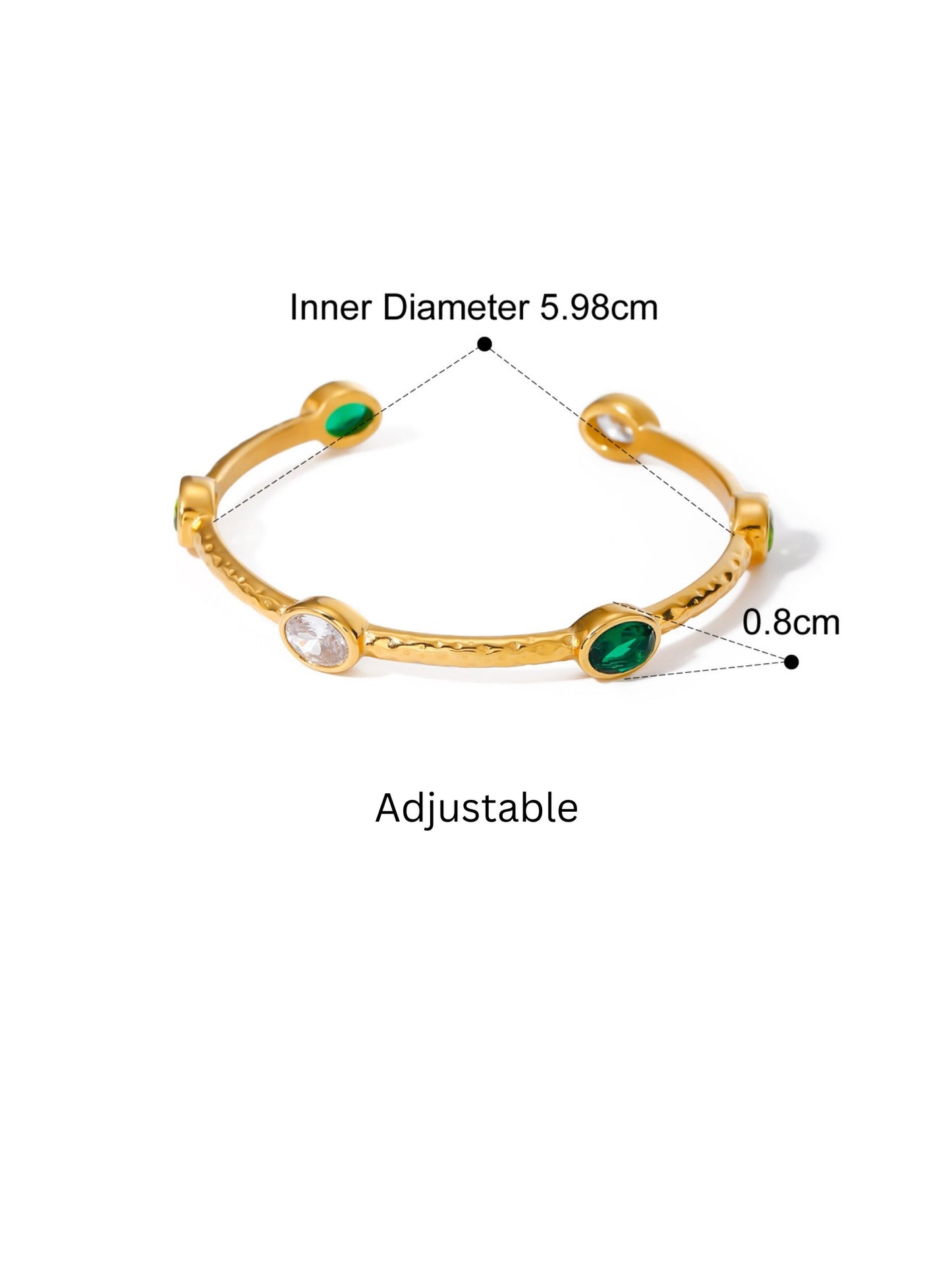 Green Stone Cuff Bracelet