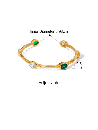 Green Stone Cuff Bracelet