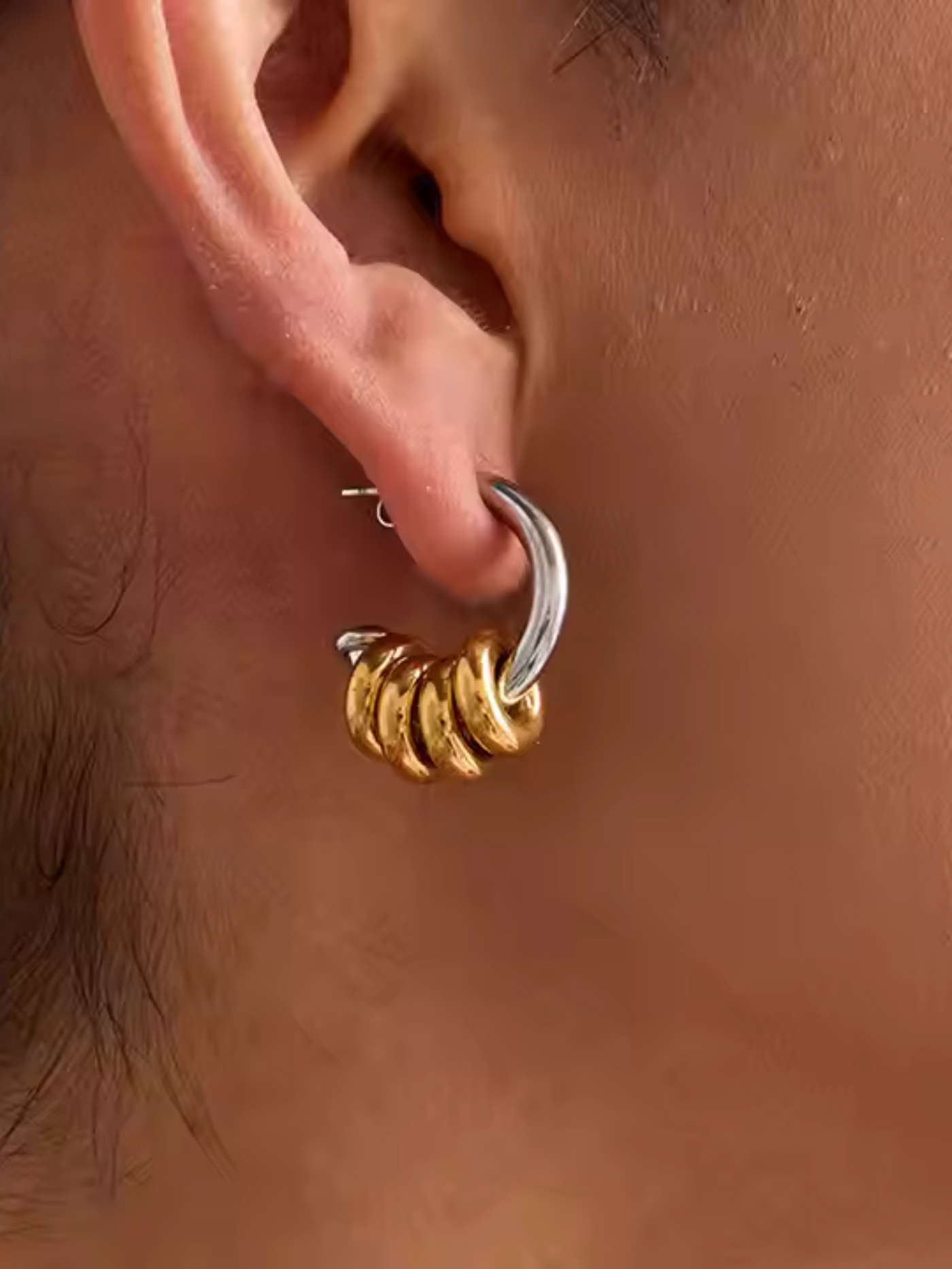 Eva Twin Metal Earrings
