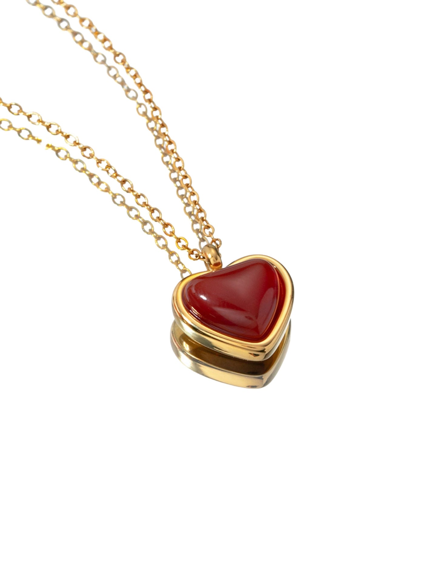 Red Agate Heart Neckalce
