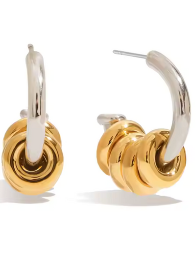 Eva Twin Metal Earrings