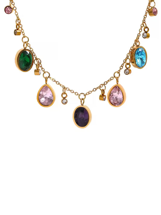 Multicolour charm necklace
