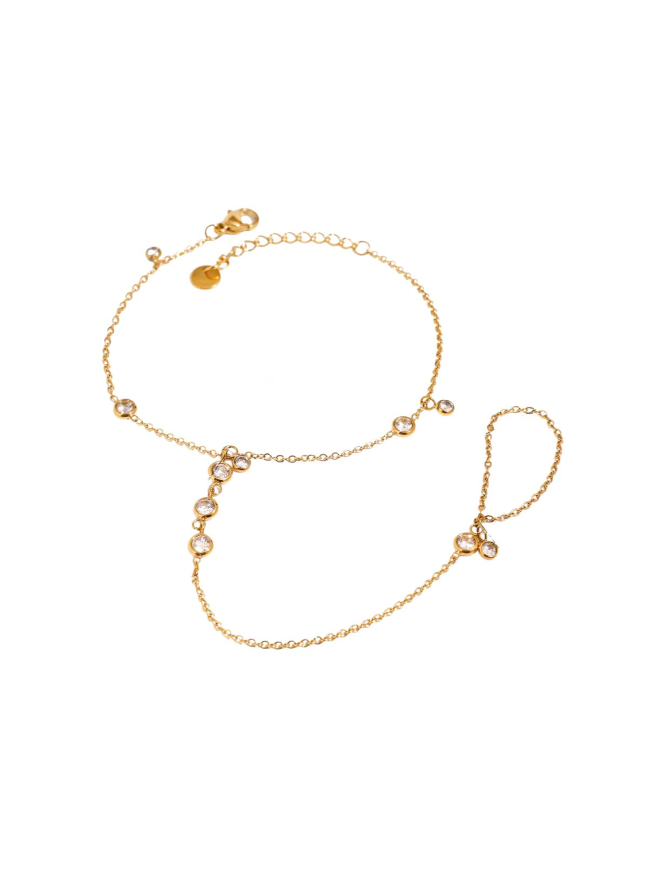 Hand Chain with Sparking Stone Accents