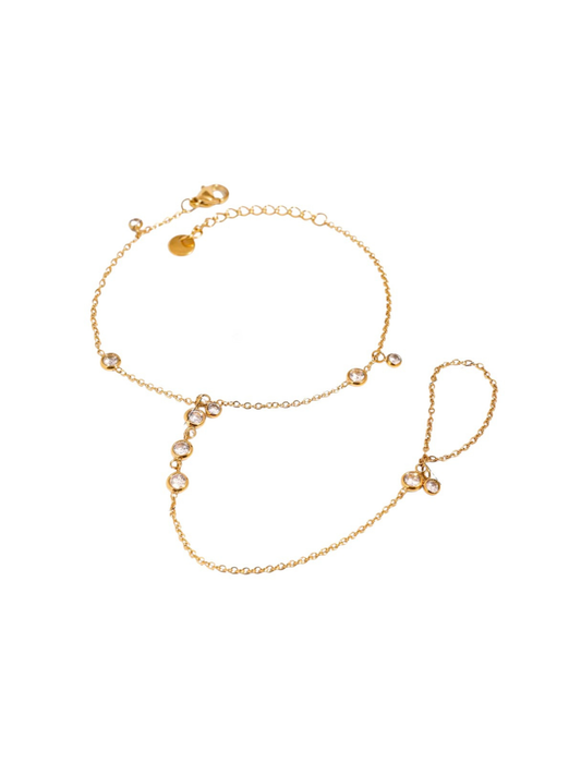 Hand Chain with Sparking Stone Accents