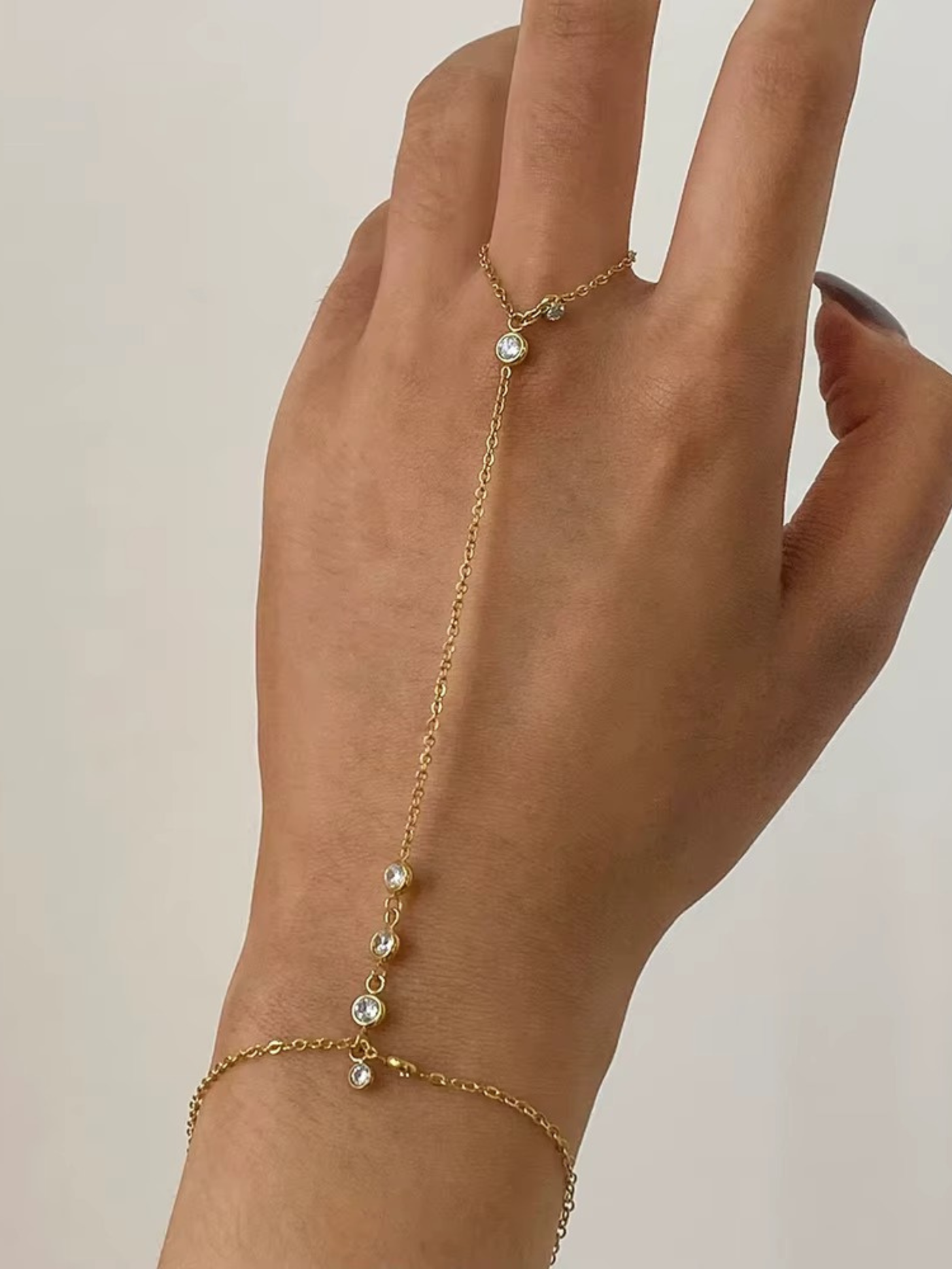 Hand Chain with Sparking Stone Accents