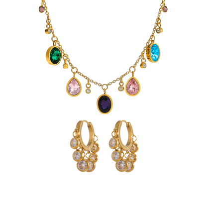 Multicolour charm necklace