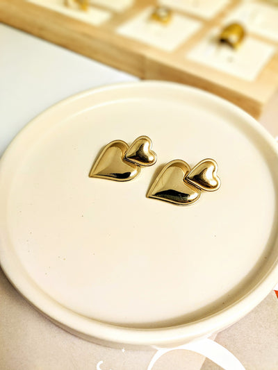 Pair Heart Earrings