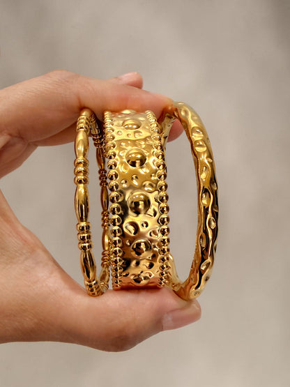 Textured Luxe Trio Bracelet Set