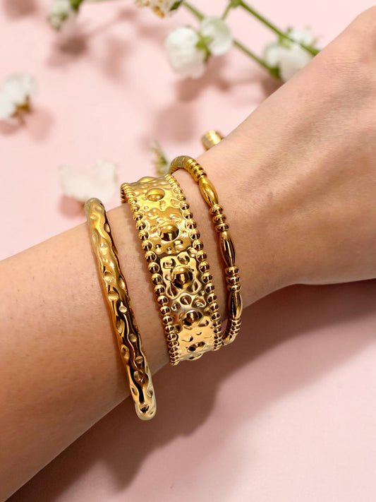 Textured Luxe Trio Bracelet Set