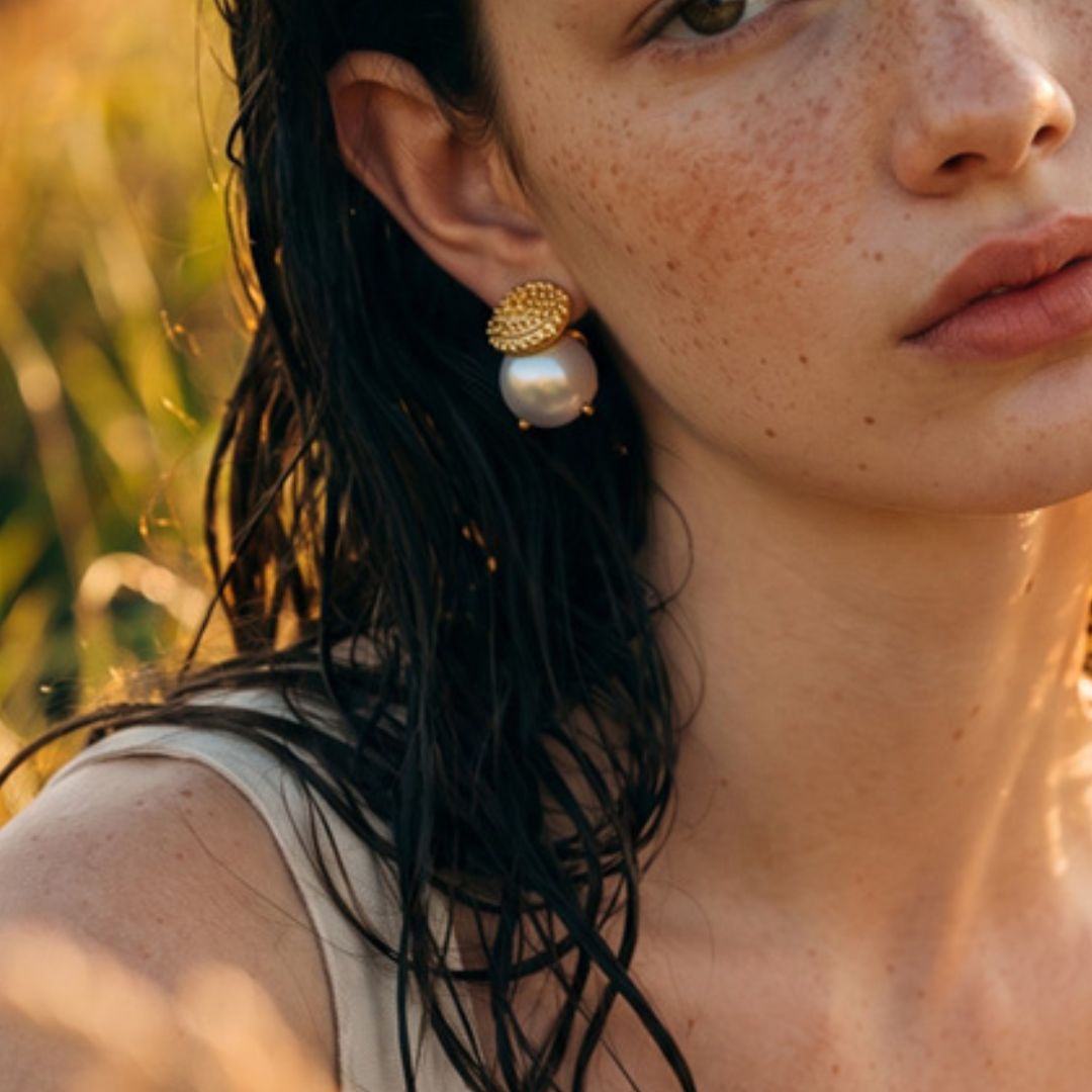 Pearl Halo Stud Earrings