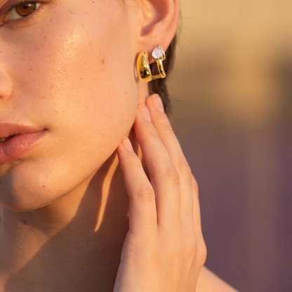 Double-Piercing illusion Earrings