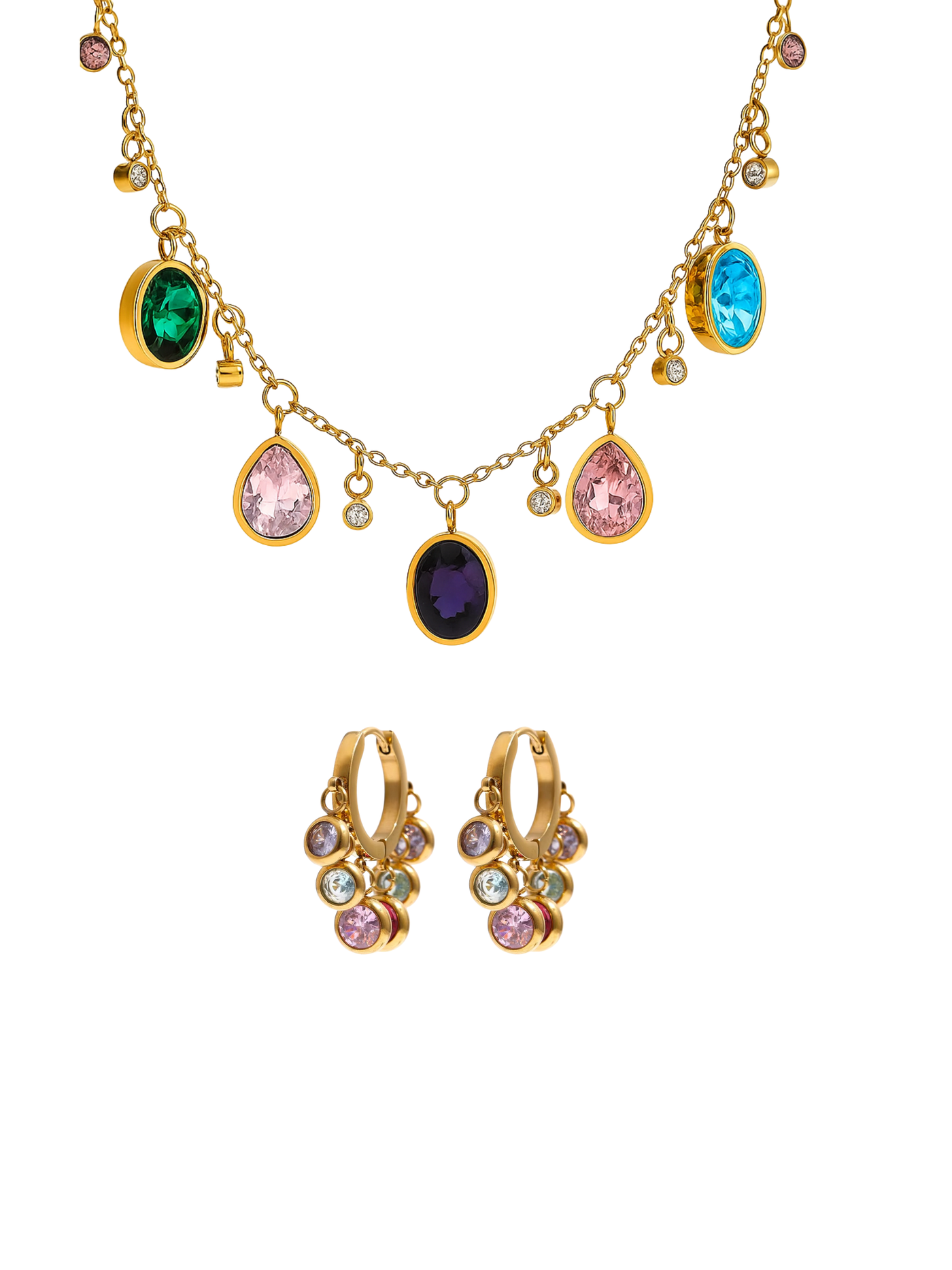 Multicolour charm necklace