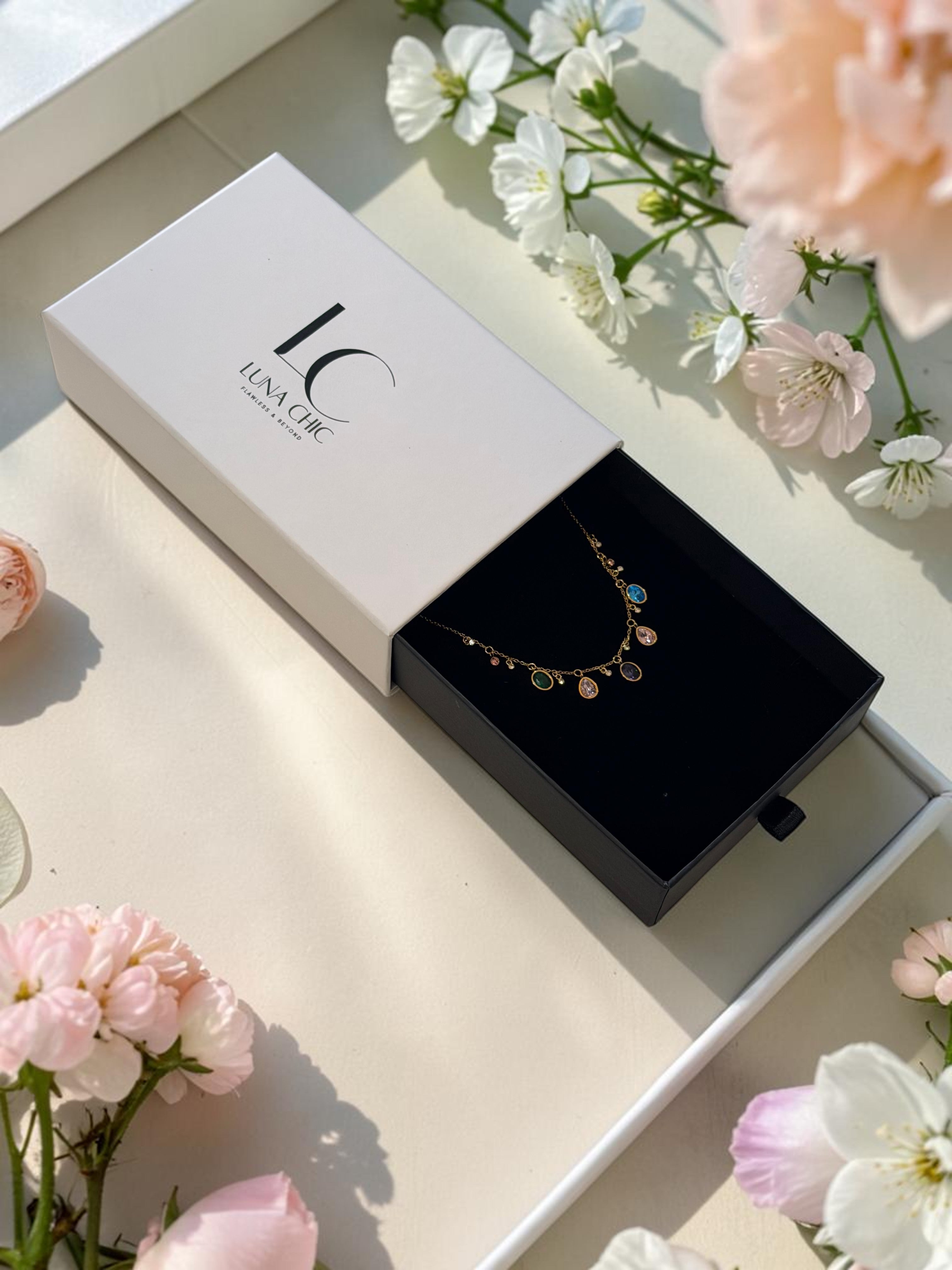 Multicolour charm necklace