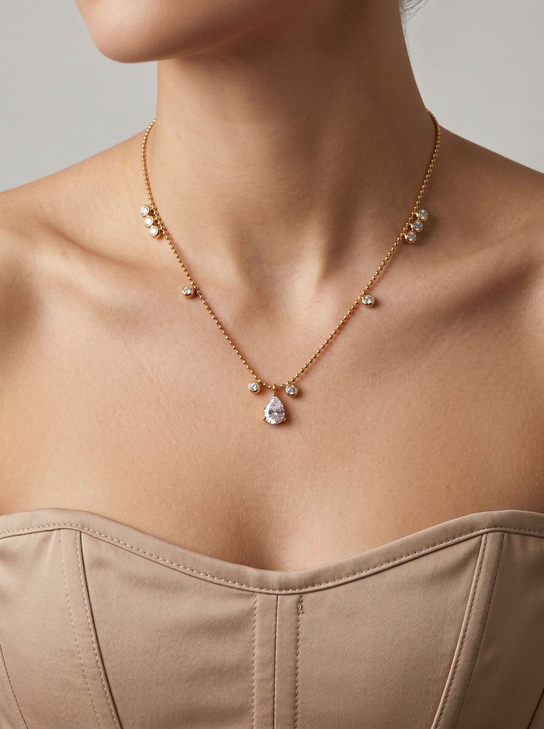 Teardrop Charm Necklace – Luna Chic