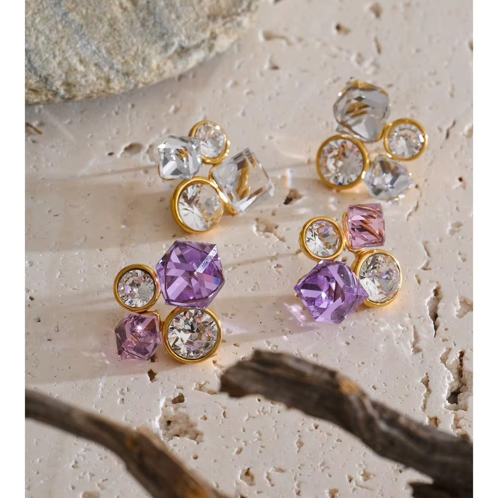Cube Crystal Earrings