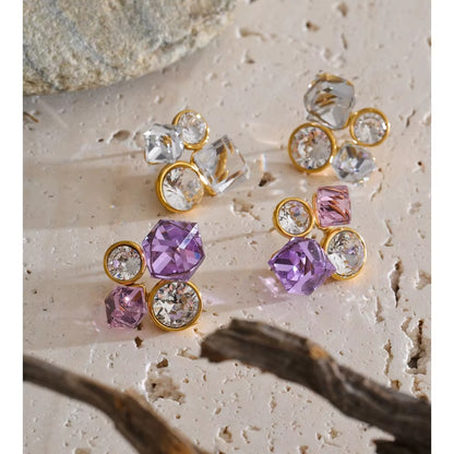 Cube Crystal Earrings