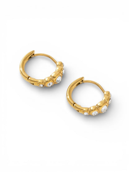 Tria Crystal Mini Hoops