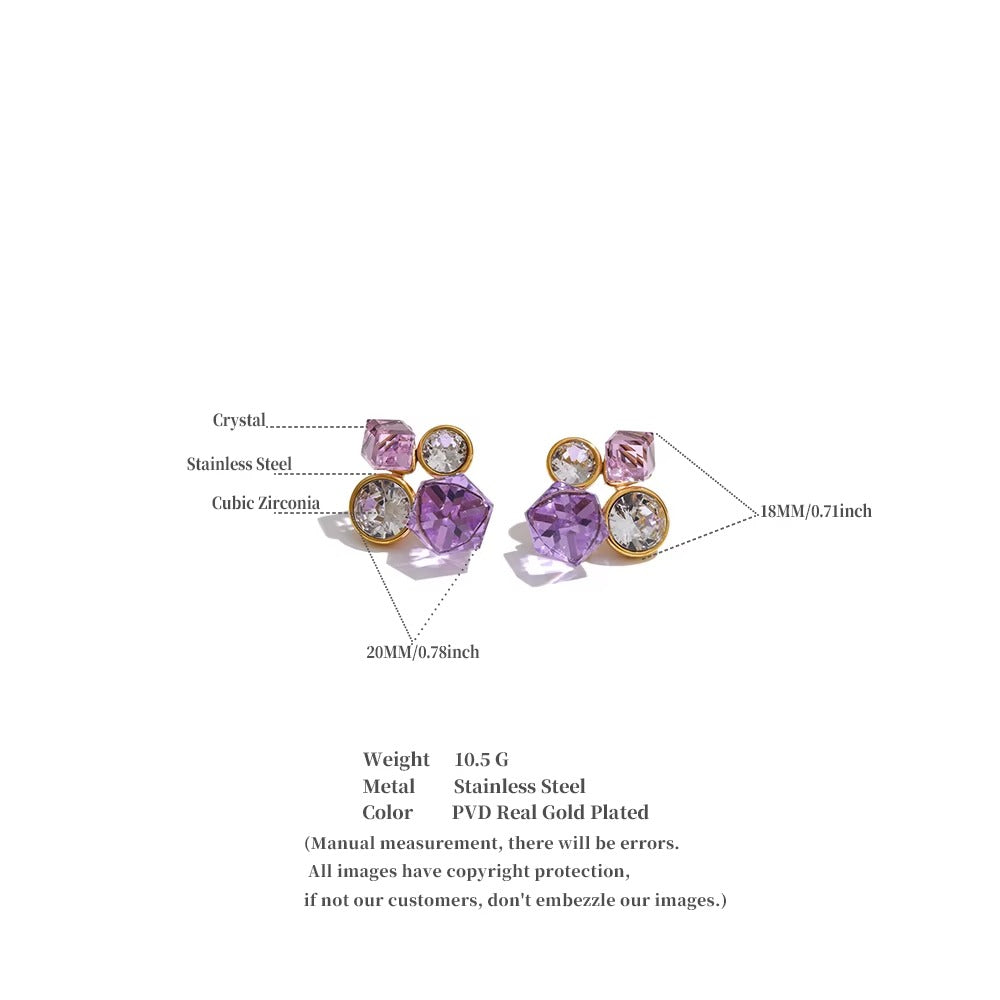 Cube Crystal Earrings