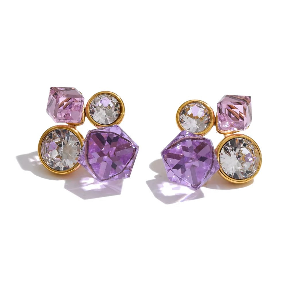 Cube Crystal Earrings