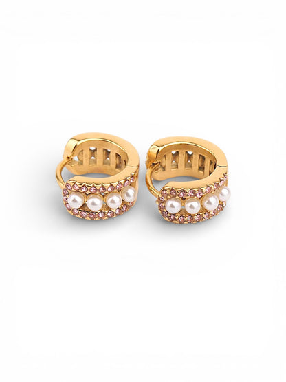 Pearl Bloom Mini Hoops