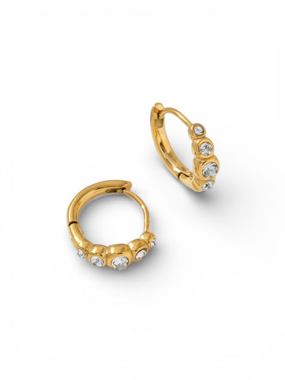 Tria Crystal Mini Hoops