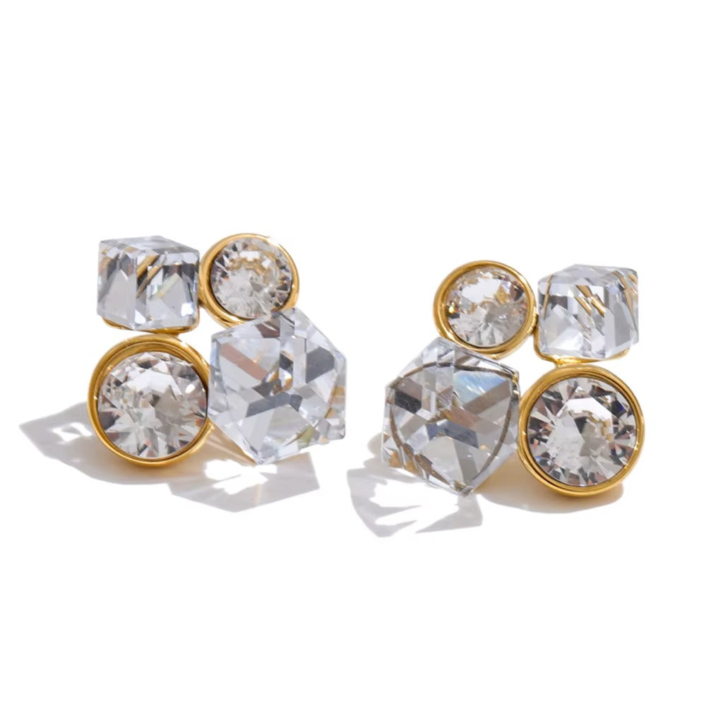 Cube Crystal Earrings